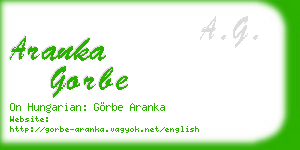 aranka gorbe business card