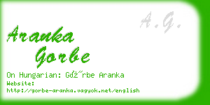 aranka gorbe business card